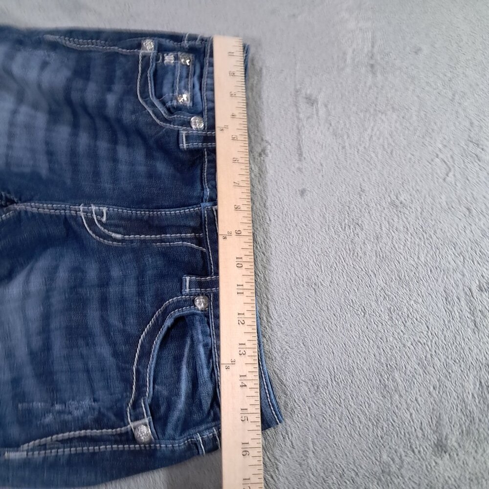 Miss Me Jean Women 31x34, Tag 30X34 Boot Cut Embellished Distressed Flap Pockets - Picture 12 of 16